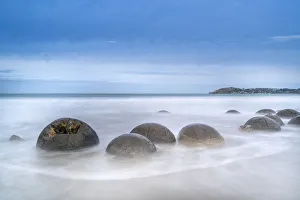North Otago Prints: Moeraki Boulders. Hampden, Waitaki district, Otago region, South Island, New Zealand