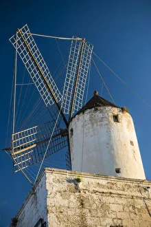 Ciutadella Prints: Molai Des Comte Asador windmill, Ciutadella, Menorca or Minorca, Balearic Islands, Spain