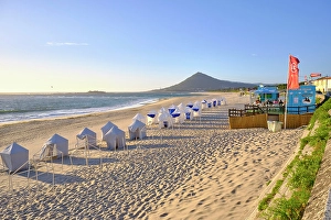 Moledo Do Minho Prints: Moledo do Minho beach and Santa Tecla mountain in Spain, Caminha, Minho. Portugal