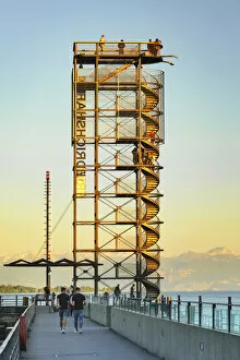 Images Dated 22nd July 2021: Moleturm Tower, Friedrichshafen, Lake Constance, Baden-Wuerttemberg, Germany