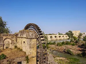 Watermill Prints: Molino y Noria da la Albolafia, Watermill in Cordoba, Andalusia, Spain