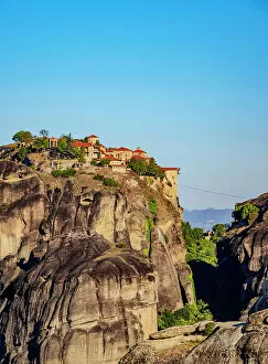 Images Dated 1st September 2022: Monastery of Great Meteoron at sunrise, Meteora, Thessaly, Greece