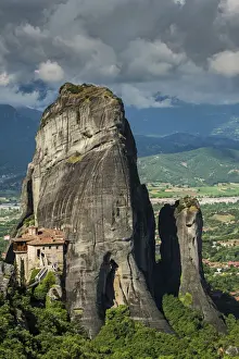 Monastery of Moni Agias Varvaras Roussanou with the spectacular massive rocky pinnacles