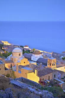 Images Dated 20th July 2018: Monemvasia at Dusk, Laconia, The Peloponnese, Greece, Southern Europe