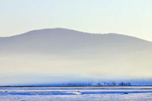Images Dated 5th March 2012: Mongolia, Ovorkhangai, Orkhon Valley. The Orkhon Valley shrouded in mist in the early