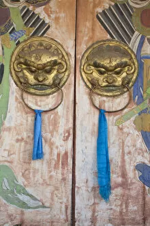 Images Dated 27th June 2011: Mongolia, Ulaanbaatar, Entrance gates to Bogd Khann Palace & Museum - Previously a