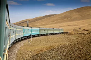 Images Dated 27th June 2011: Mongolia, Ulaanbaatar, Trans Mongoian railway - approaching Ulaanbaatar