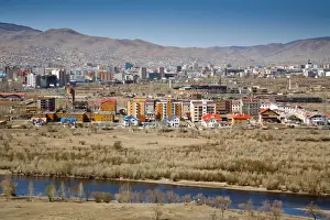 Mongolia, Ulaanbaatar, View of Ulaanbaatar from Zaisan Memorial