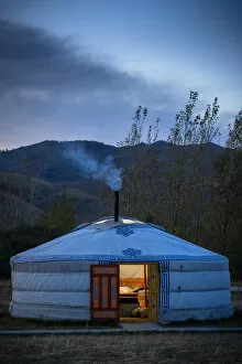 A Mongolian Ger in Campsite, Kharkhorin district, Mongolia, Mongolian, Asia, Asian