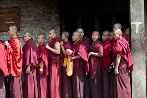 Images Dated 2nd February 2010: Monks at the Karchu Dratsang Monastery in Jankar, Bumthang, Bhutan