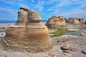 East Prints: Monolith on i√E√ale Nue de Mingan Mingan Archipelago National Park Reserve Quebec