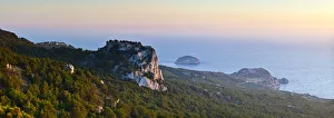 Overview Prints: Monolithos Castle illuminated at sunset, Rhodes, Greece