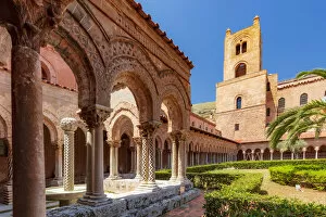Columns Gallery: Monreale, Sicily. The cloister of the Benedictine Abbey next to the cathedral
