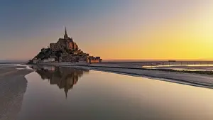Low Tide Prints: Mont Saint-Michel at Sunrise, Normandy, France