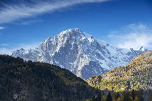 Monte Bianco at sunset, Aosta Valley, Italy, Europe