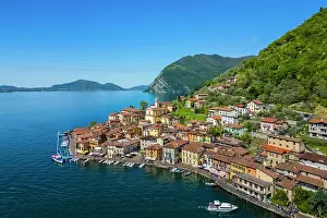 Brescia District Prints: Monte Isola and Peschiera Maraglio village on Iseo lake
