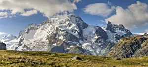 Monte Rosa mountain massif and Klein Matterhorn, Zermatt, Valais, Switzerland