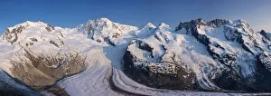 Zermatt Prints: Monte Rosa range & Gornergletscher, Zermatt, Valais, Switzerland