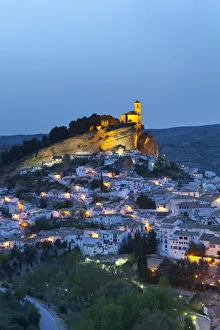 Montefrio illuminated at dusk, Granada Province, Andalusia, Spain Montefrio illuminated at dusk, Granada Province, Andalusia, Spain