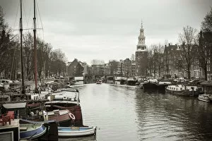Images Dated 8th April 2013: Montelbaanstoren tower, Oudeschans canal, Amsterdam, Holland