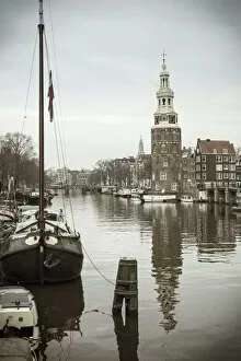 Images Dated 8th April 2013: Montelbaanstoren tower, Oudeschans canal, Amsterdam, Holland