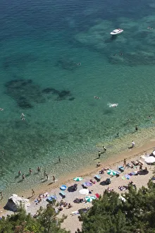 Images Dated 4th February 2008: Montenegro, Budva, Aerial View of Mogren Beach