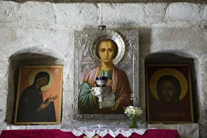 Images Dated 4th February 2008: Montenegro, Cetinje (Former Capital of Montenegro), Cetinje Monastery, Chapel Icons