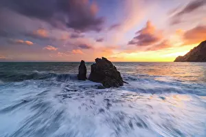Long Exposure Prints: Monterosso al Mare coast, Cinque Terre National Park, La Spezia, Italy