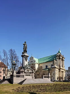 Images Dated 10th May 2023: Monument to Adam Mickiewicz and Carmelite Church, Krakowskie Przedmiescie, Warsaw