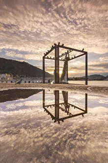 Lake Front Prints: Monument dedicated to the italian sailors, lake Como, Como, Lombardy, Italy, Europe