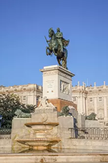 Monument to Philip lV in the Plaza de Oriente, Madrid, Spain