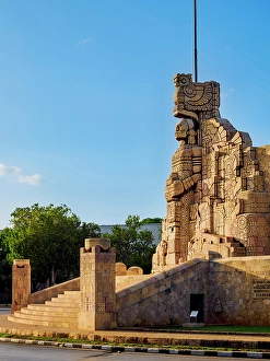 Yucatec Prints: Monumento a La Patria, monument to the homeland at sunset