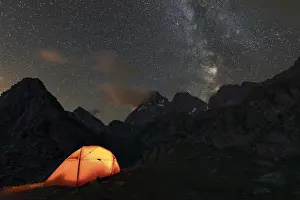 Milky Way Prints: The Monviso Peak and the Milky Way in a summer night from the Fiorenza Lake (Pian del Re
