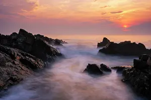 Ogunquit Prints: Moody sunrise over Marginal Way, Ogunquit, Maine, USA