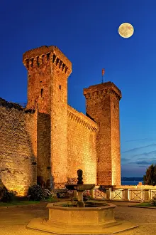 Full Moon Prints: Full Moon over Bolsena Castle (Rocca Monaldeschi della Cervara)