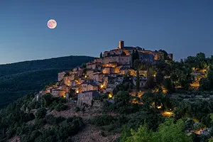 Full Moon Prints: Full Moon over Labro, Lazio, Italy, Europe
