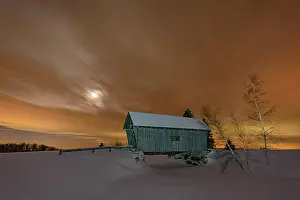 Timber Prints: Moon rising in clouds over the A