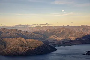 Moonlight Prints: Moonlight over Lake Wanaka and Mt Aspiring NP at sunset