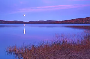 Moonrise Prints: Moonrise on Lake of Two Rivers Algonquin Provincial Park, Ontario, Canada