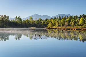 Moor Prints: Moor Lake, Schoenramer Filz, background Staufen Group, Rupertiwinkel, Upper Bavaria