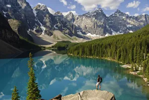 Admiring Prints: Moraine Lake, Banff Park, Canada