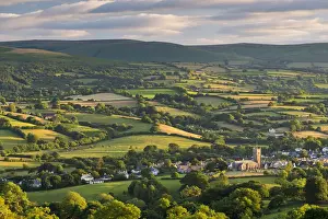 Moretonhampstead church surrounding by rolling Dartmoor countryside, Devon, England