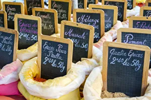 Morning farmers market on Place Carnot, Ville Basse, Carcassonne, Aude Department