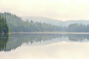 Central Canada Prints: Morning fog on northern lake Near Schreiber, Ontario, Canada