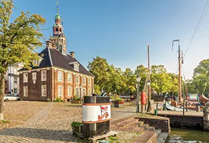 Summer Evening Prints: Morning mood at the museum harbor, Leer, East Frisia, Lower Saxony, Germany