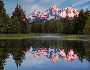 Wyoming Prints: Morning reflection at Schwabacker Landing, Grand Teton National Park, Wyoming, USA