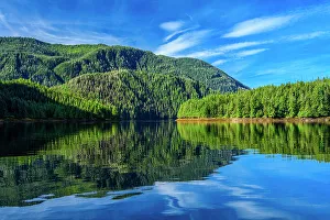 Scene Prints: Morning reflections in Shrimp Bay, Shrimp Bay, Alaska, USA