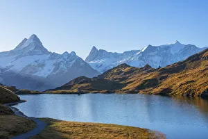 Schweizerisch Prints: Morning view on Bachalpsee, Grindelwald, Berner Oberland, Switzerland