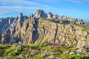 Images Dated 30th September 2022: Morning view at the Cadini mountain range, UNESCO World Heritage, Belluno, Venetio, Dolomites, Italy
