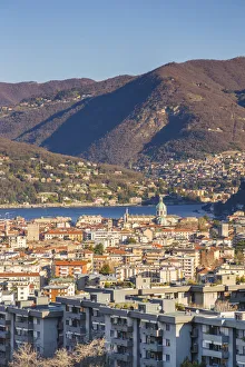 A morning view of Como city and lake Como, Lombardy, Italy